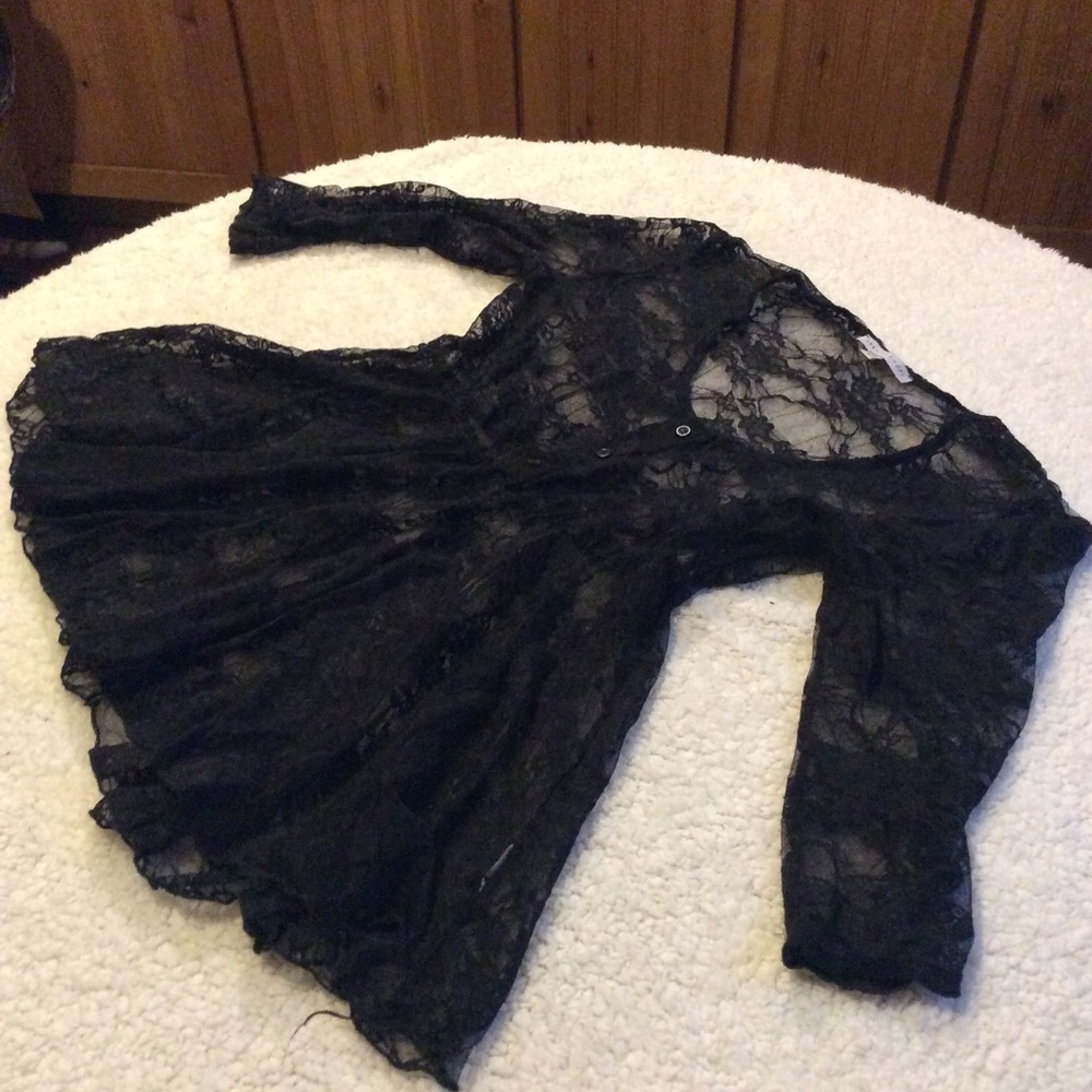 Black lace blouse